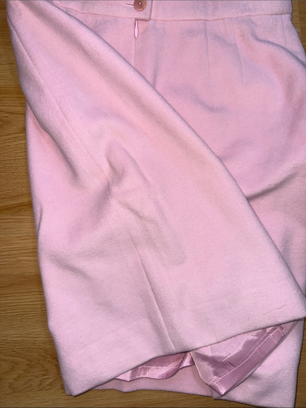 Vintage Escada Margaretha Ley Pink Pencil Skirt Wool Cashgora 1980 size 40 US 8 - Picture 13 of 13